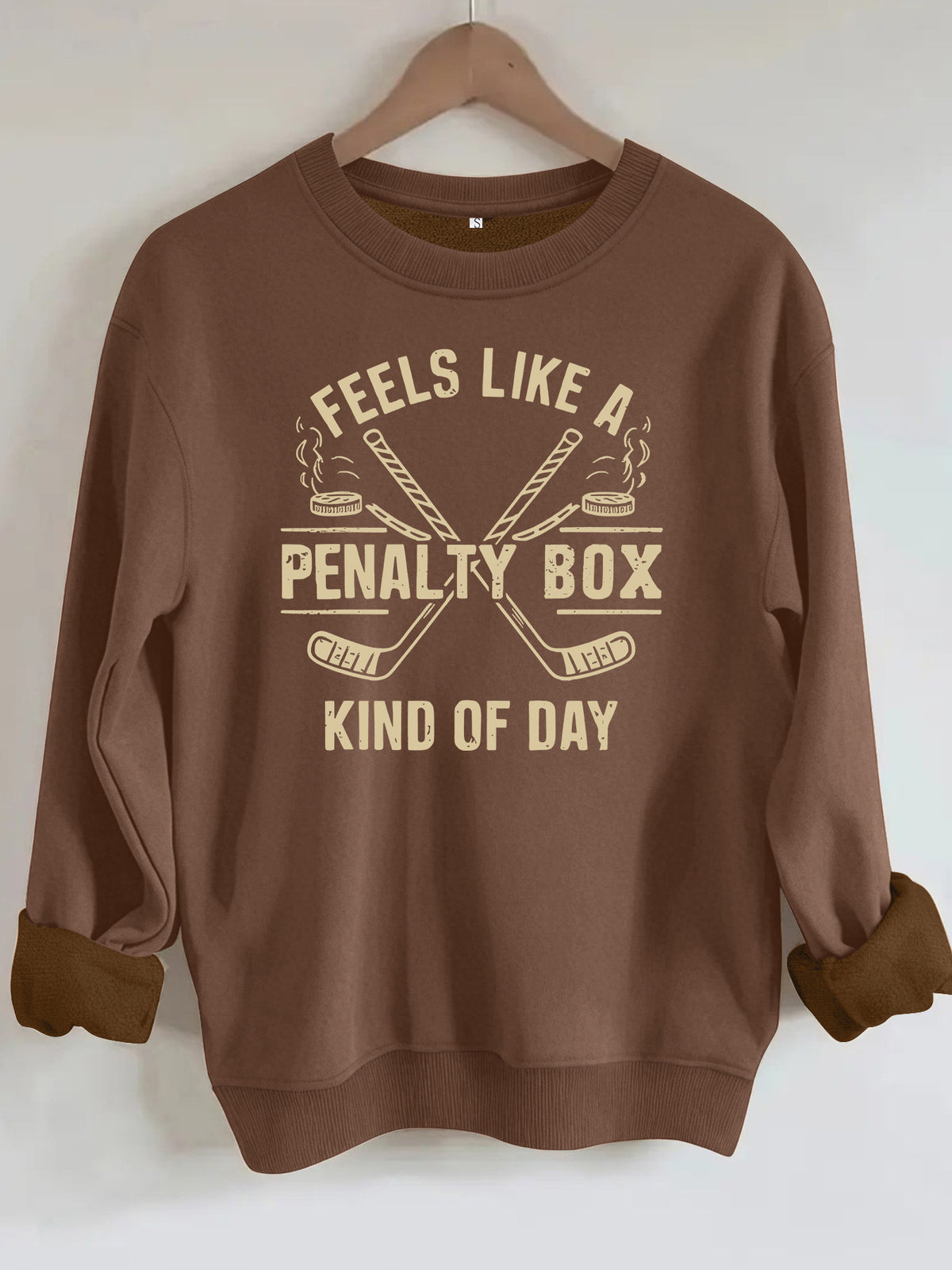 Round neck fleece hoodie