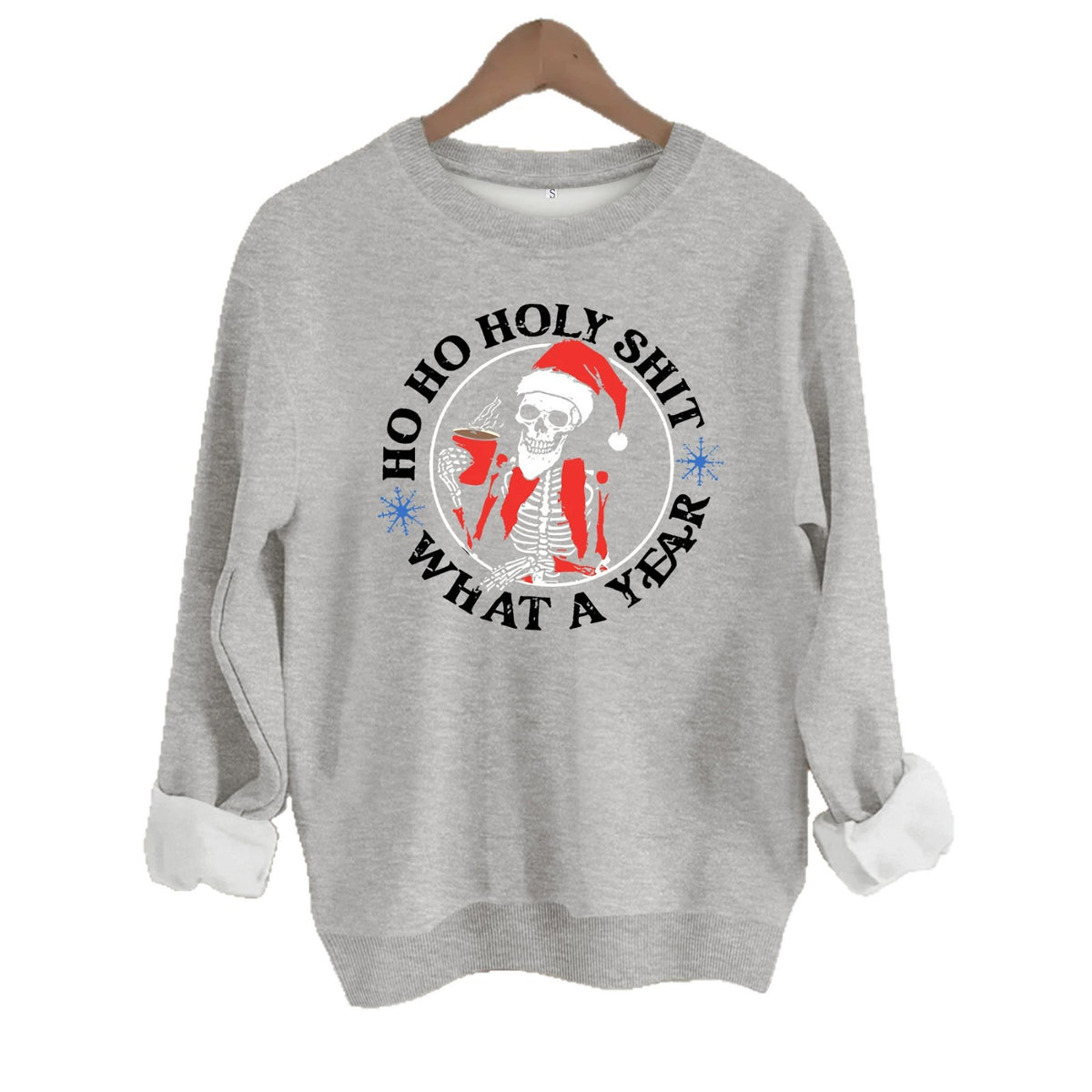 Santa Claus print round neck hoodie