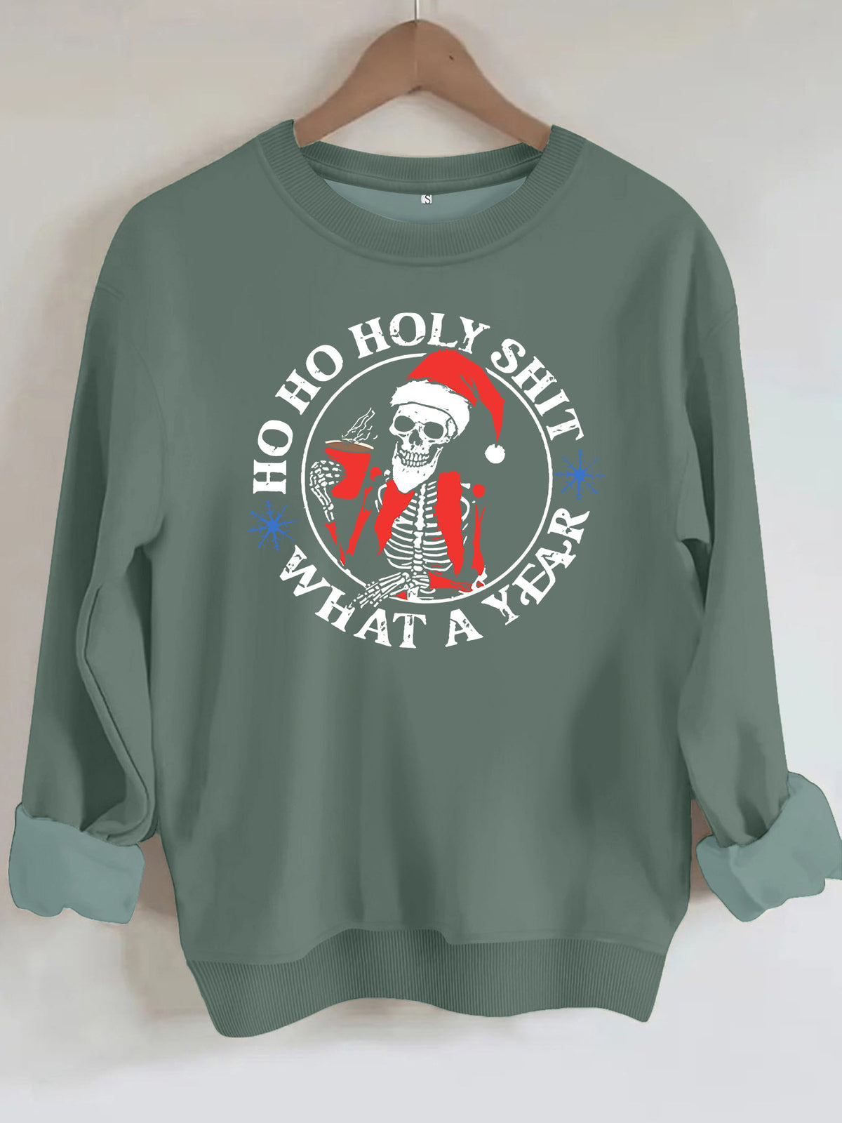 Santa Claus print round neck hoodie