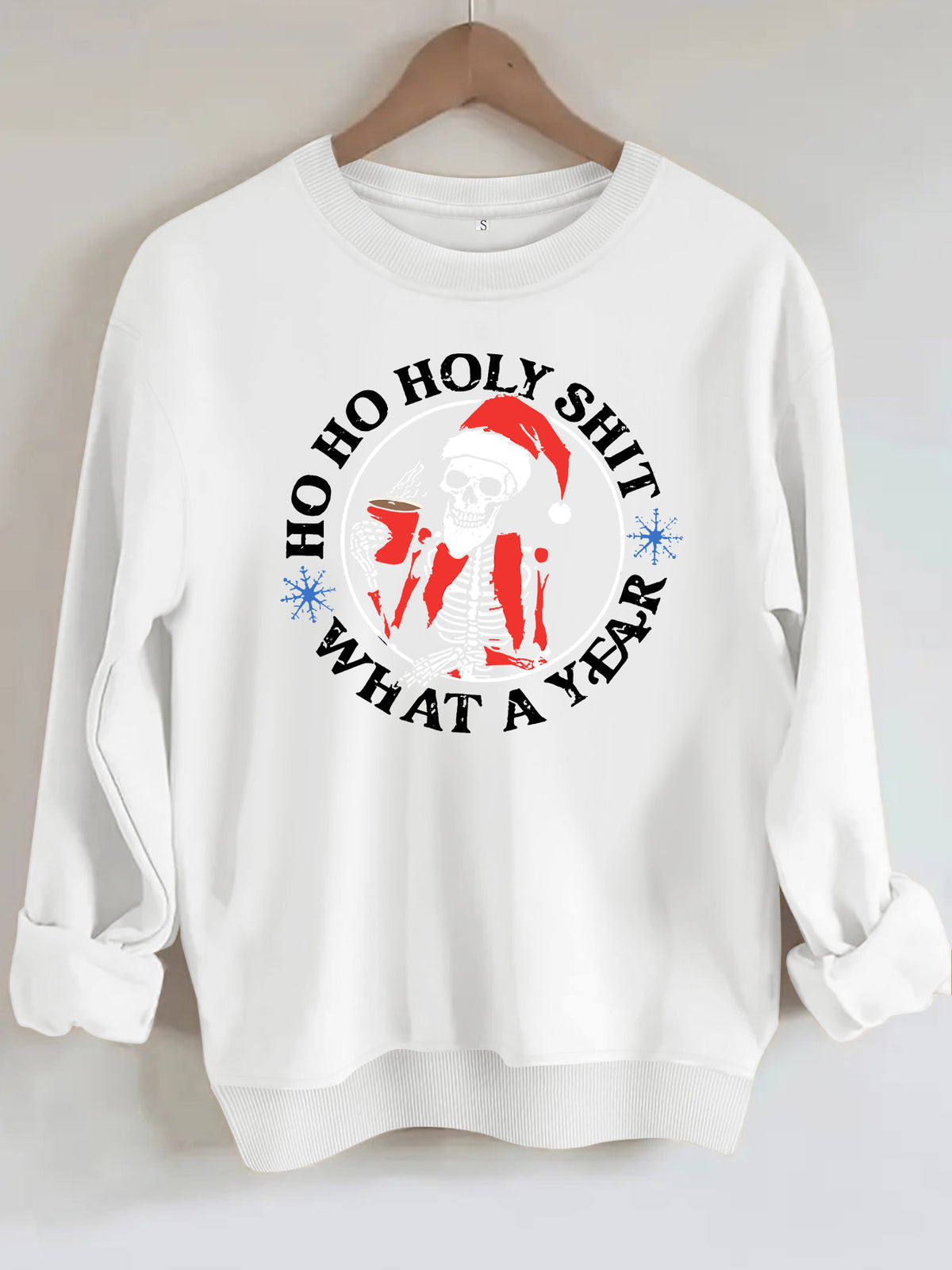 Santa Claus print round neck hoodie