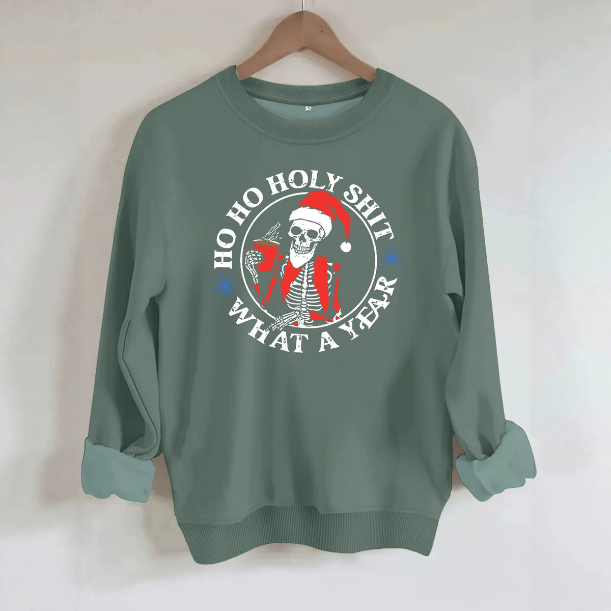 Santa Claus print round neck hoodie