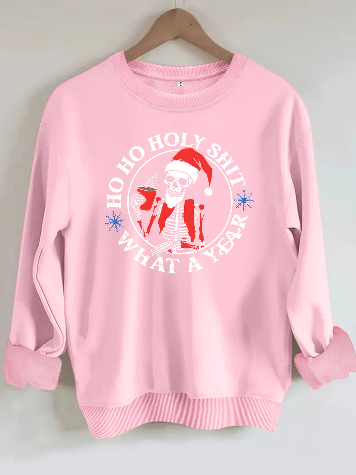 Santa Claus print round neck hoodie