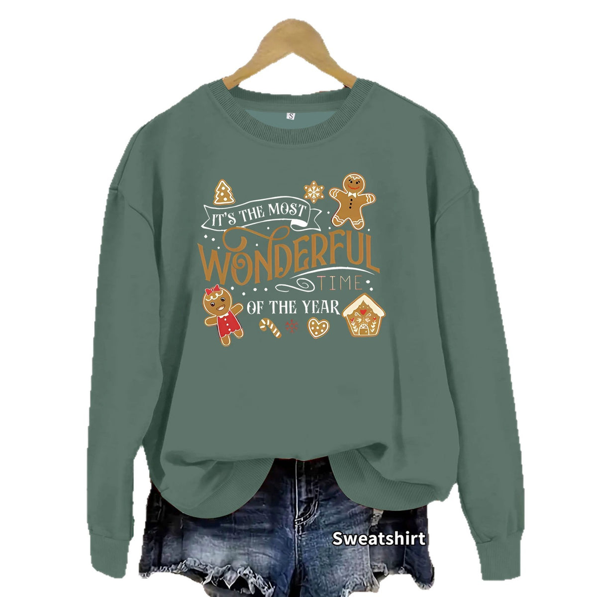 Printed sweatshirt with round neck