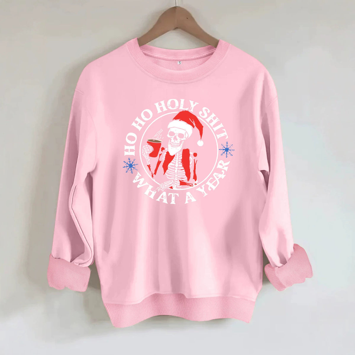 Santa Claus print round neck hoodie