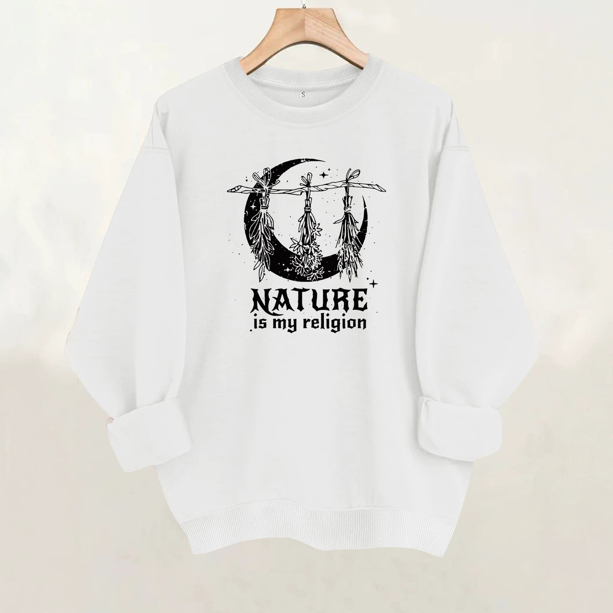 Printed round neck fleece hoodie