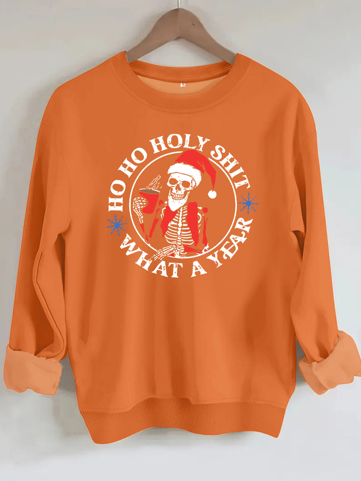 Santa Claus print round neck hoodie
