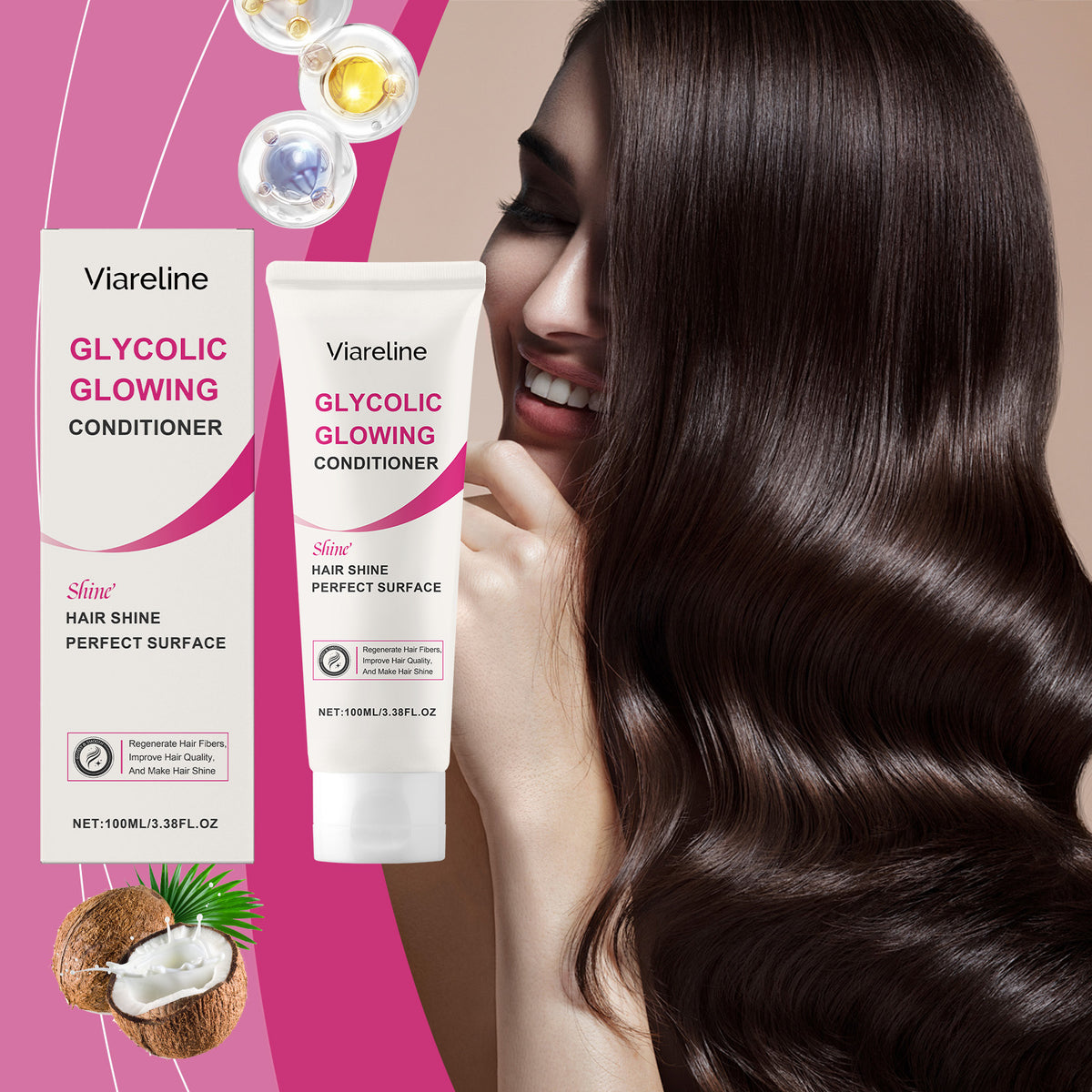 Viareline Glossy Nourishing Conditioner For Improving Dry Hair And Smoothing Smoothing Conditioner For Repairing And Smoothing