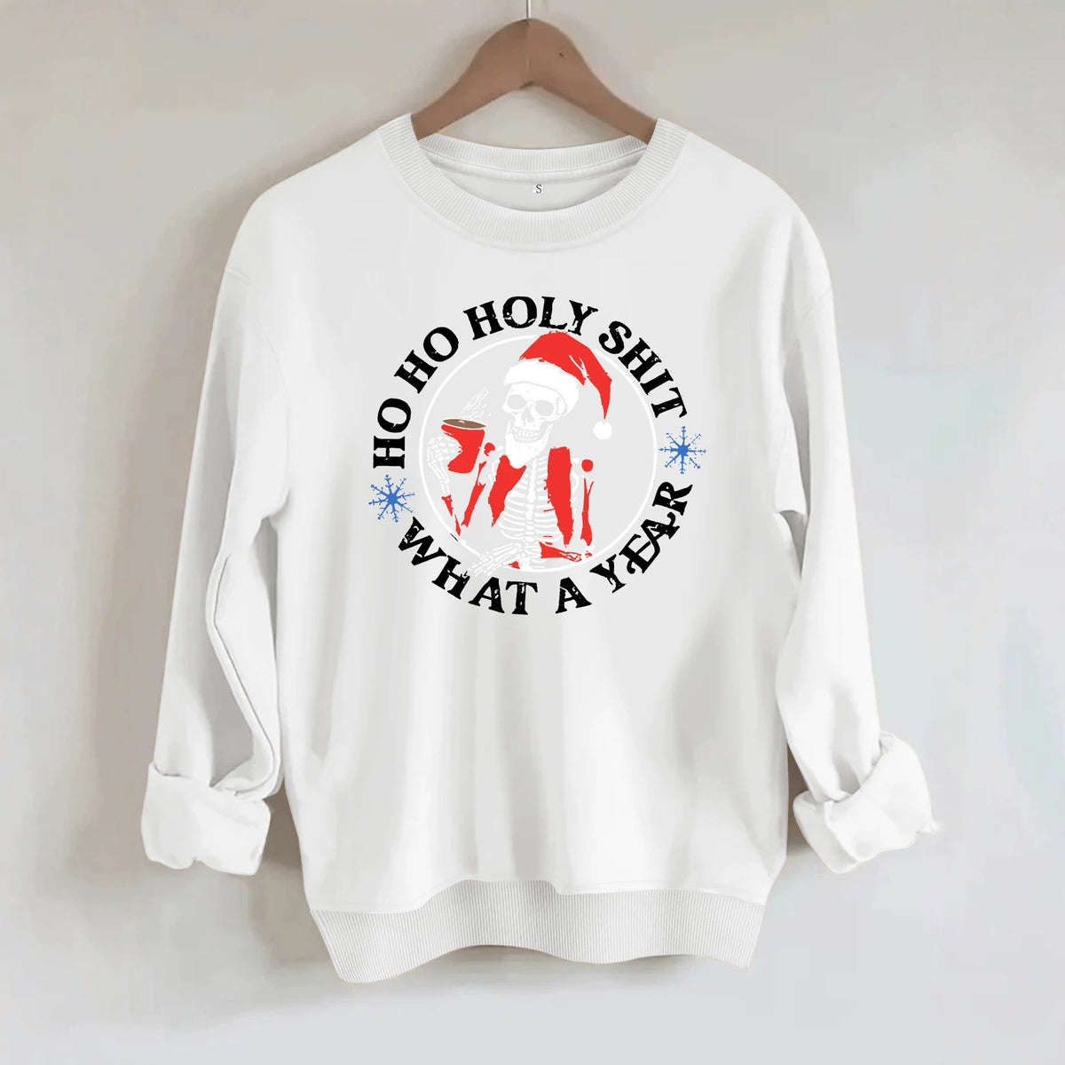 Santa Claus print round neck hoodie