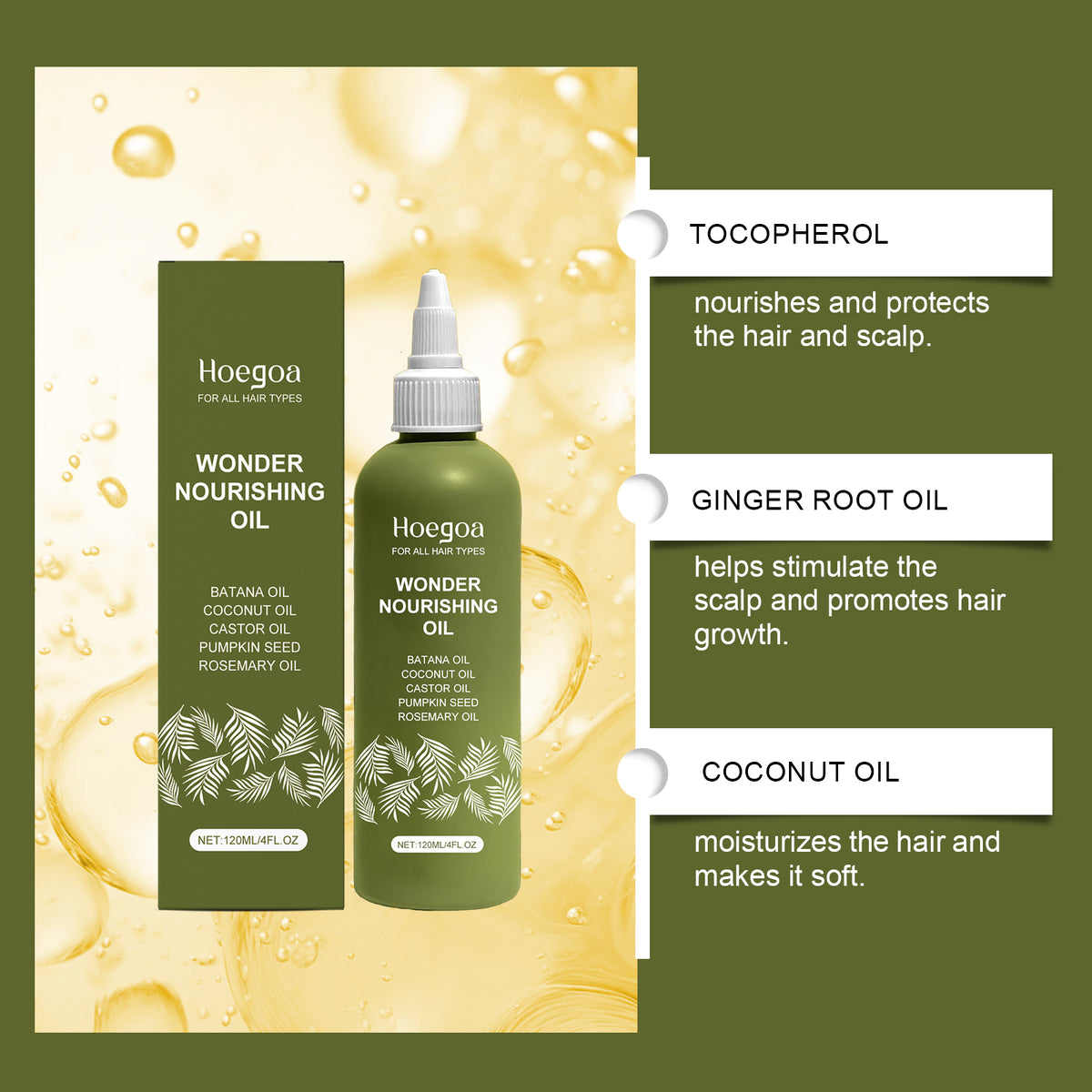 Hoegoa Hair Care Essence Oil Smoothing And Nourishing Scalp Massage Soothing All-Hair Care Essence Oil