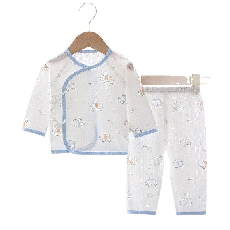 Baby pajamas summer air-conditioned clothes baby split clothes pure cotton home clothes