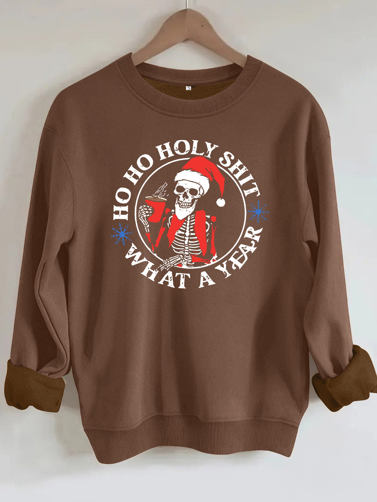 Santa Claus print round neck hoodie