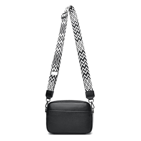 Single shoulder crossbody bag top layer cowhide small square bag