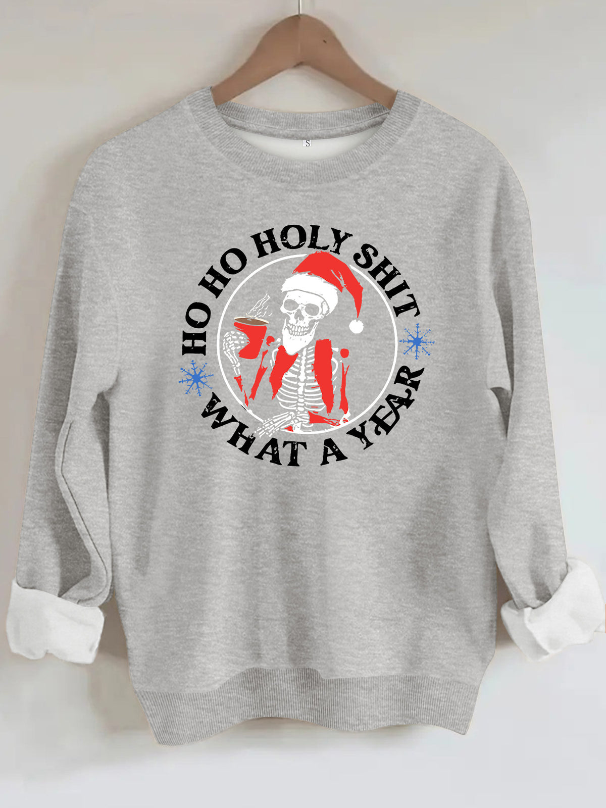 Santa Claus print round neck hoodie