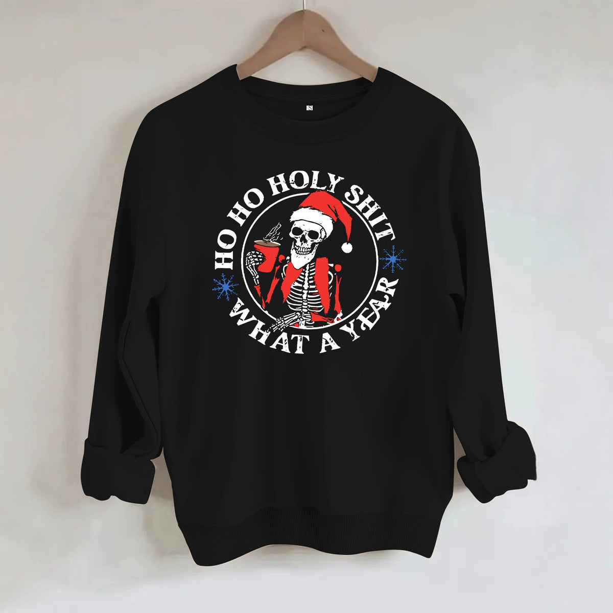 Santa Claus print round neck hoodie